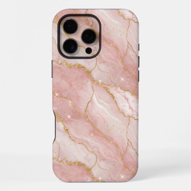 Funda Para iPhone Modern Rose Quartz Marble Gold (Reverso )
