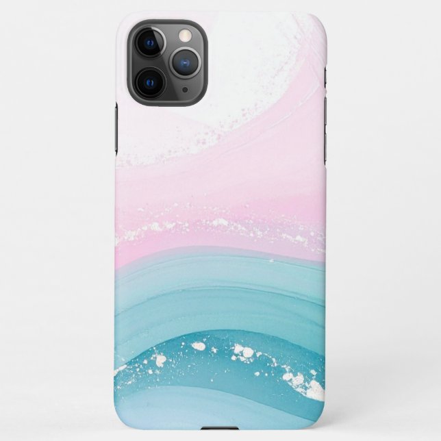 Funda Para iPhone Modern Stone Dusty Blue Marble (Reverso)