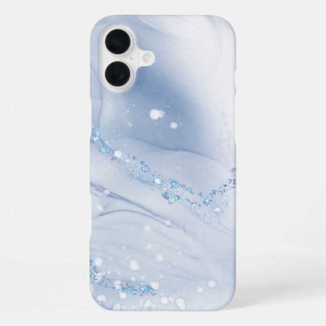 Funda Para iPhone Modern Stone Dusty Blue Marble (Reverso )