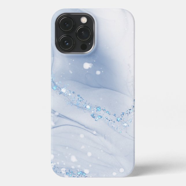 Funda Para iPhone Modern Stone Dusty Blue Marble (Reverso )