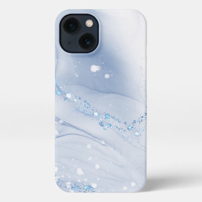 Funda Para iPhone Modern Stone Dusty Blue Marble (Reverso )