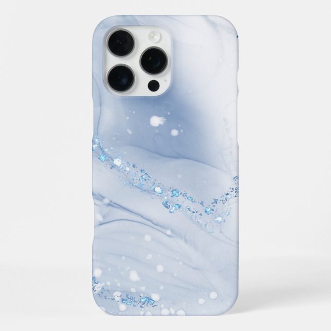 Funda Para iPhone Modern Stone Dusty Blue Marble (Reverso )