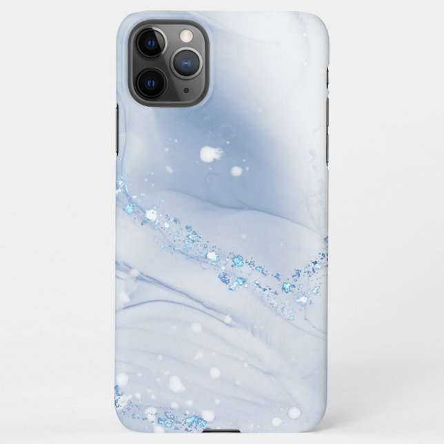 Funda Para iPhone Modern Stone Dusty Blue Marble (Reverso)