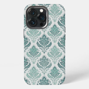 Funda Para iPhone 13 Pro Modern Teal Nordic Damask