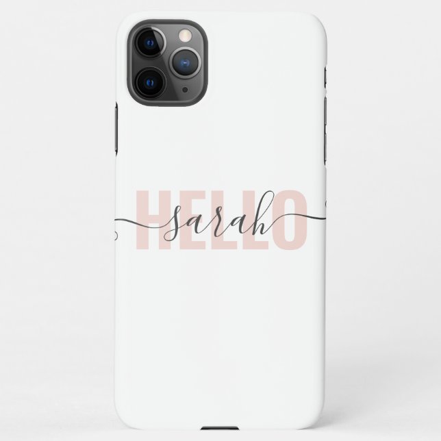 Funda Para iPhone Moderna Belleza Rosa Pastel Y Su Nombre (Reverso)