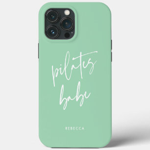 Funda Para iPhone 13 Pro Max Moderna caligrafía verde de la Casa de la Moneda E