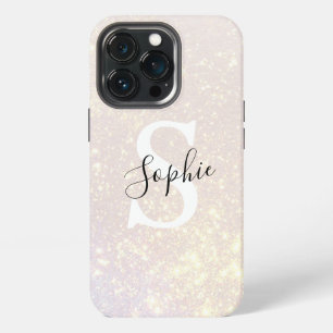 Funda Para iPhone 13 Pro Moderna chispa Purpurina   Nombre personalizado e 