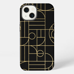 Moderna geométrica Art Deco Faux Gold/Black
