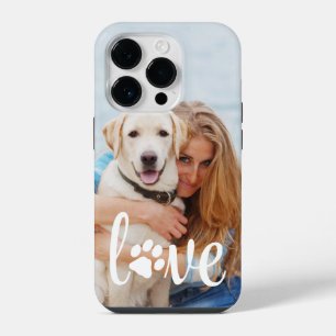 Funda Para iPhone 14 Pro Moderna Mascota Personalizado Imagen AMOR Paw Impr