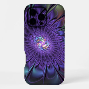 Funda Para iPhone 16 Pro Max Moderna y colorida moda Resumen Flor Fractal