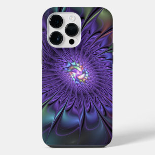 Funda Para iPhone 14 Pro Max Moderna y colorida moda Resumen Flor Fractal