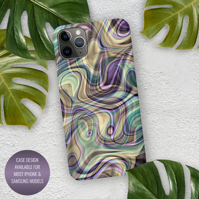 Funda Para iPhone Moderna Y Elegante Motif De Arte De Marble Swirls (Subido por el creador)