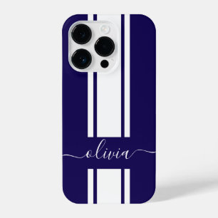 Funda Para iPhone 14 Pro Modernas bandas de Carreras de moda monogramadas