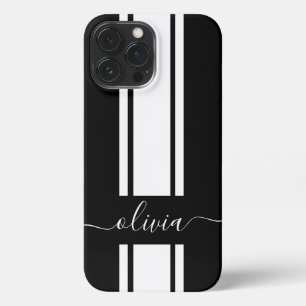 Funda Para iPhone 13 Pro Max Modernas bandas de Carreras de moda monogramadas