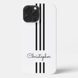 Funda Para iPhone 13 Pro Max Modernas bandas de Carreras de moda monogramadas