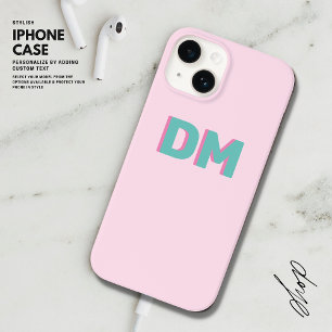 Funda Para iPhone 14 Modernas Iniciales de Monograma de Sombra Simple R