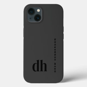 Modernista Monograma Negro Minimalista