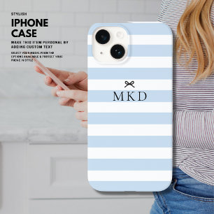 Funda Para iPhone 14 Moderno Bonito Giral Banda Azul Banda Negro Monogr