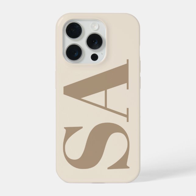 Funda Para iPhone Moderno Case-Mate antiguo blanco con monograma (Reverso )
