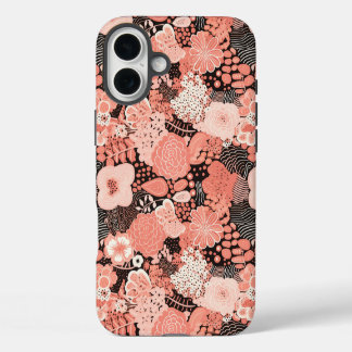 Funda Para iPhone 16 Plus Moderno Coral Floral Patterado