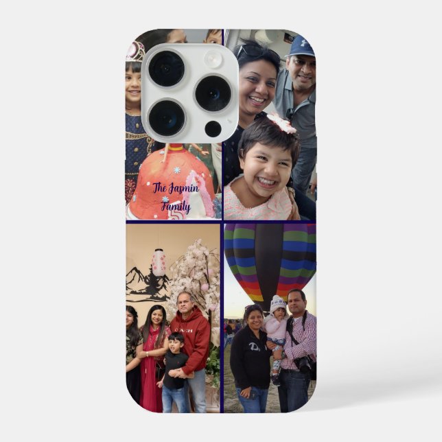 Funda Para iPhone Moderno elegante multi foto familiar con estilo  (Reverso )