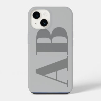 Funda Para iPhone 14 Moderno Gris plateado inicial mínimo contemporáneo