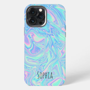 Funda Para iPhone 13 Pro Max Moderno iridiscente holográfico personalizado 