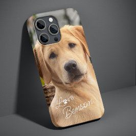 Funda Para iPhone 13 Pro Moderno Mi mejor amigo foto Perro Amor Paw Imprimi