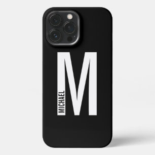 Funda Para iPhone 13 Pro Max Moderno monograma y nombre negrita personalizado i