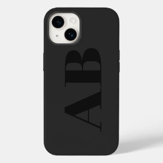 Funda Para iPhone 14 Moderno negro inicial mínimo contemporáneo