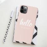 Funda Para iPhone 11Pro Max Moderno Pastel Pink Hello Y You Name<br><div class="desc">Moderno Pastel Pink Hello Y You Name</div>