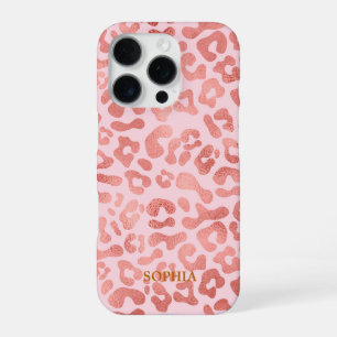 Funda Para iPhone 16 Pro Moderno Patrón de Leopardo Rosa Personalizado Lind
