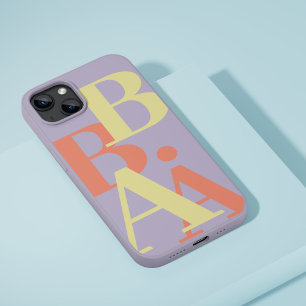 Funda Para iPhone 16 Pro Moderno suave inicial púrpura minimalista contempo