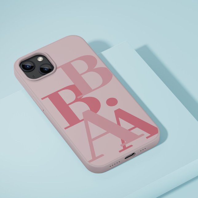 Funda Para iPhone Moderno suave rosa inicial mínimo contemporáneo (Subido por el creador)