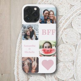 Funda Para iPhone 13 Pro Max Moderno titular de foto rosa BFF