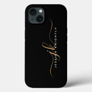 Moderno y elegante guión monograma Iniciales Oro N