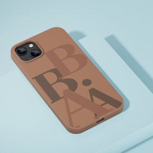 Funda Para iPhone 16 Pro Moderno y suave marrón inicial mínimo contemporáne