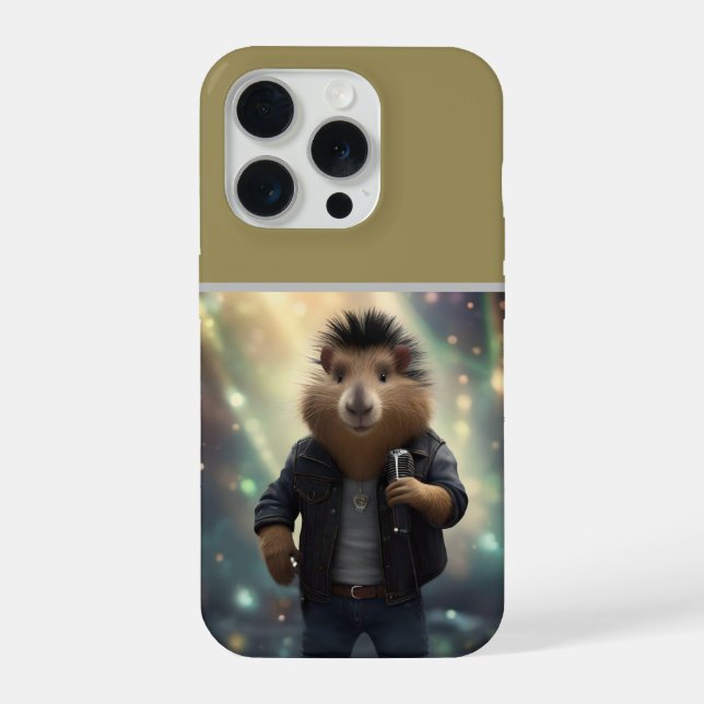 Funda Para iPhone "Mohawk Capybara: Rockin' the River!" (Reverso )