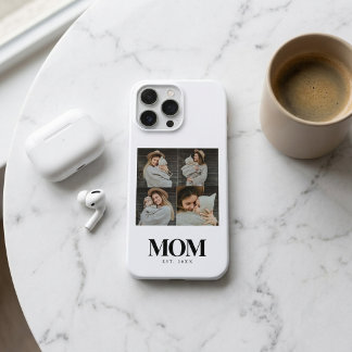 Funda Para iPhone 16 Pro Max Mom Estableció Tipografía Negra 3 Foto