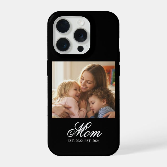 Funda Para iPhone Mom Established White Elegant Script Photo (Reverso )
