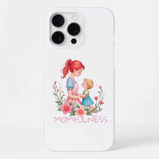 Funda Para iPhone Momfulness Watercolor Mother & Child Art (Reverso )