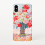Funda Para iPhone X Monet Peonies<br><div class="desc">funda de iPhone X con la pintura de flores de Claude Monet. Hermosas peonías rojas,  amarillas y blancas en un jarrón azul. Un gran regalo de Monet para los amantes del impresionismo y el arte francés.</div>