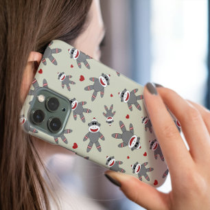 Funda Para iPhone 14 Mono de calcetín lindo con patrón de corazones en