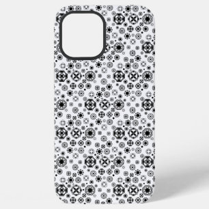 Funda Para iPhone 12 Pro Max Mono patrón decorativo arabesco blanco negro lindo