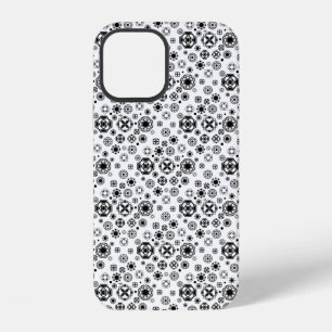 Funda Para iPhone 12 Mono patrón decorativo arabesco blanco negro lindo