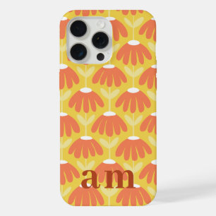 Monograma 2 Iniciales Amarillo Floral Vintage
