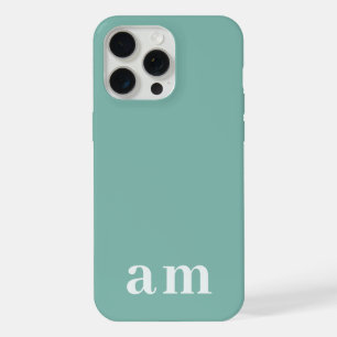 Monograma 2 Iniciales Azul Turquesa Minimalista