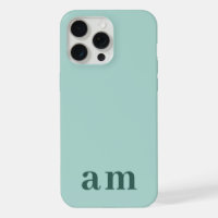 Monograma 2 Iniciales Minimalista Verde Teal y Ver