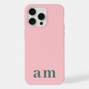 Monograma 2 Iniciales Rosa y Verde Minimalista