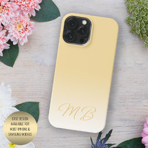 Funda Para iPhone 13 Pro Max Monograma amarillo amarillo personalizado elegante